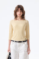 3/4 SLEEVE TOP & TANK LAYERED SET IN YELLOW image 7