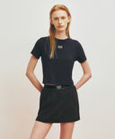 MARITHE SPORT W CLASSIC LOGO CROP TEE IN NAVY image 1