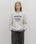 WINERY APPLIQUE LOGO OVER FIT SWEATSHIRT IN LIGHT HEATHER GREY image 11