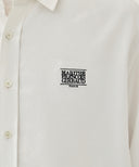 CLASSIC LOGO LINEN SHIRT IN WHITE image 4