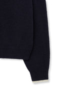 BACK LOGO COLLAR KNIT TOP FOR MEN IN DARK NAVY image 5