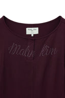 HENLY NECK SHIRRING TOP IN BURGUNDY image 3