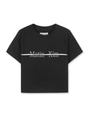 MATIN KIM LOGO CUTTED CROP TOP IN BLACK image 1
