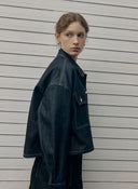 W BOSSA SELVAGE DENIM JACKET IN DARK BLUE