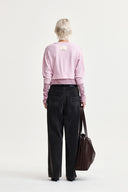 LAYERED TEXTURE KNIT CARDIGAN IN LILAC image 7