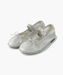 W BANDING RIBBON FLAT SHOES IN SILVER image 7