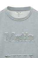 RAW CUT APPLIQUE SWEATSHIRT IN GRAY image 4
