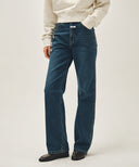 W HIGH STRAIGHT DENIM PANTS IN DARK BLUE image 14