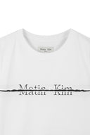MATIN KIM LOGO CUTTED CROP TOP IN WHITE image 3
