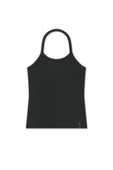 LABEL DETAIL HALTER TANK TOP IN BLACK image 1