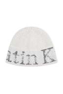 CRACKED LOGO LIGHT BUCKET BEANIE IN IVORY image 7