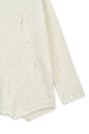ASYMMETRIC DAMAGED KNIT PULLOVER IN IVORY image 3