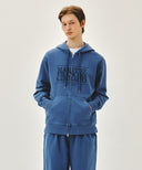 CLASSIC LOGO DYEING HOODIE ZIPUP IN BLUE image 11