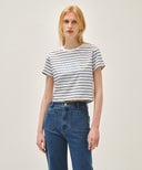 W CLASSIC LOGO CROP TEE IN DARK NAVY image 10