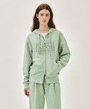 CLASSIC LOGO DYEING HOODIE ZIPUP IN MINT image 12