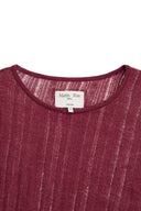 DIAGONAL TEXTURE KNIT TOP IN BURGUNDY image 13