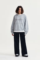 RAW CUT APPLIQUE SWEATSHIRT IN GRAY image 10