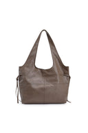 SIDE STRING LEATHER BIG SHOULDER BAG IN BROWN image 6