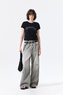 MATIN KIM ARCH LOGO CROP TOP IN BLACK image 8