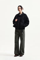 SMALL LOGO SHIRRING JUMPER IN BLACK image 8
