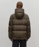 SLEEVE DETATCHABLE HOODED DOWN JACKET IN BROWN