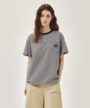 SMALL CLASSIC LOGO STRIPE RINGER TEE IN NAVY image 11
