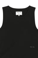 HEM TIE DETAIL SLEEVELESS TOP IN BLACK image 3