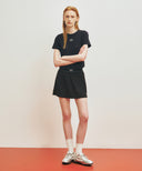 MARITHE SPORT W CLASSIC LOGO CROP TEE IN NAVY