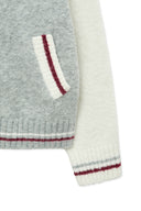 HIGH NECK RAGLAN KNIT ZIP UP FOR WOMEN IN IVORY image 4