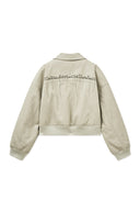 FAUX LEATHER OUTPOCKET JUMPER IN LIGHT GRAY image 3