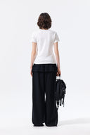 LABEL DETAIL SLIM FIT TOP IN IVORY image 7
