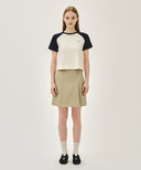 W COTTON CARGO MINI SKIRT IN BEIGE image 3
