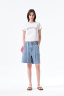 MATIN KIM ARCH LOGO CROP TOP IN WHITE image 10