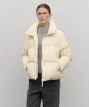 W WIDE COLLAR DOWN JACKET IN CREAM image 16