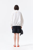 SMALL LOGO COTTON ZIP UP JUMPER IN WHITE image 9