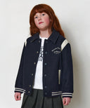 ENFANT CHAIN LOGO VARSITY JACKET IN DARK NAVY image 1