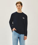 BACK CLASSIC LOGO LONG SLEEVE TEE IN NAVY image 11