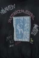 VINTAGE WASHED GRAFFITI HOODY ZIP UP IN BLACK image 4
