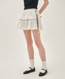W LAYERED RUFFLE SKIRT IN WHITE image 11