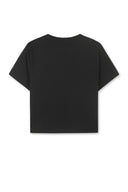 MATIN KIM LOGO CUTTED CROP TOP IN BLACK image 2