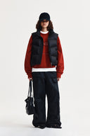 UNBALANCE QUILTED DOWN VEST FOR WOMEN IN BLACK image 9
