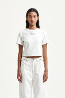 LABEL POINT LETTERING CROP TOP IN WHITE image 5