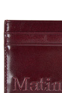 EMBOSSED LOGO CARD WALLET IN BURGUNDY image 3