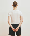 MARITHE SPORT W CLASSIC LOGO CROP TEE IN WHITE
