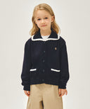 KIDS W LACE COLLAR CARDIGAN IN NAVY image 11