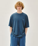 OUTLINE CLASSIC LOGO OVERSIZED DYEING TEE IN LIGHT BLUE