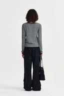 ESSENTIAL BOAT NECK KNIT TOP IN BLACK image 7
