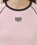 W AEROCOOL SMALL CLASSIC LOGO SLIM RINGER TEE IN PINK