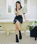W COTTON CARGO MINI SKIRT IN BLACK image 14