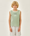 KIDS WAFFLE RINGER SLEEVELESS IN MINT image 11